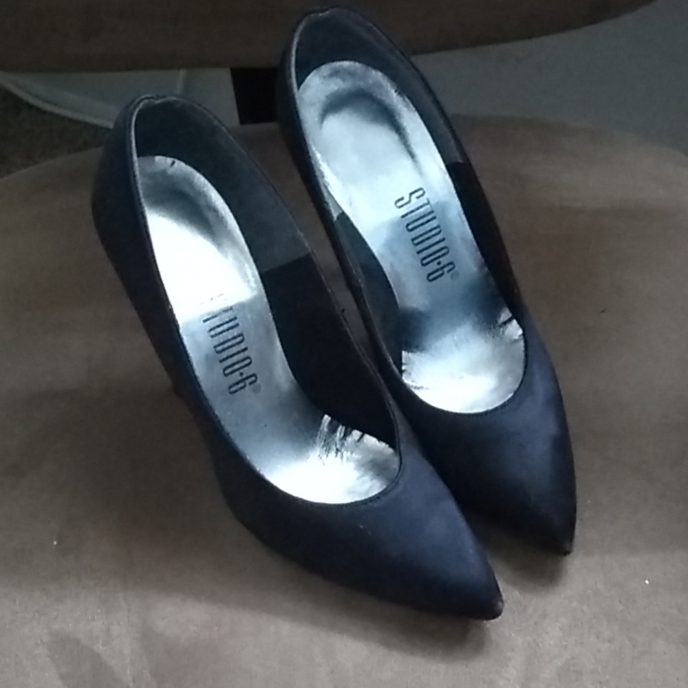 Black Peau de soie shoes.